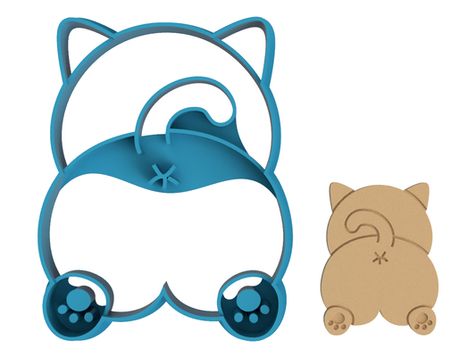 Cat Butt with Feet - Cookie Cutter / Sugar Cookie / Fondant / Clay (0127)