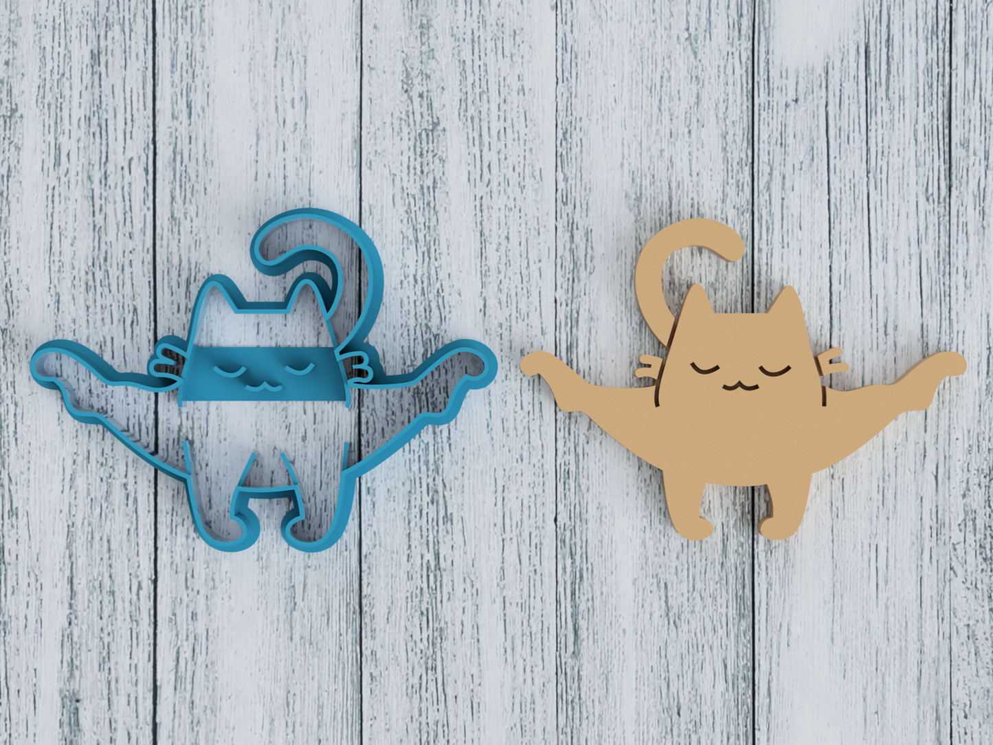 Cat Doing Yoga - Cookie Cutter / Sugar Cookie / Fondant / Clay (1001)