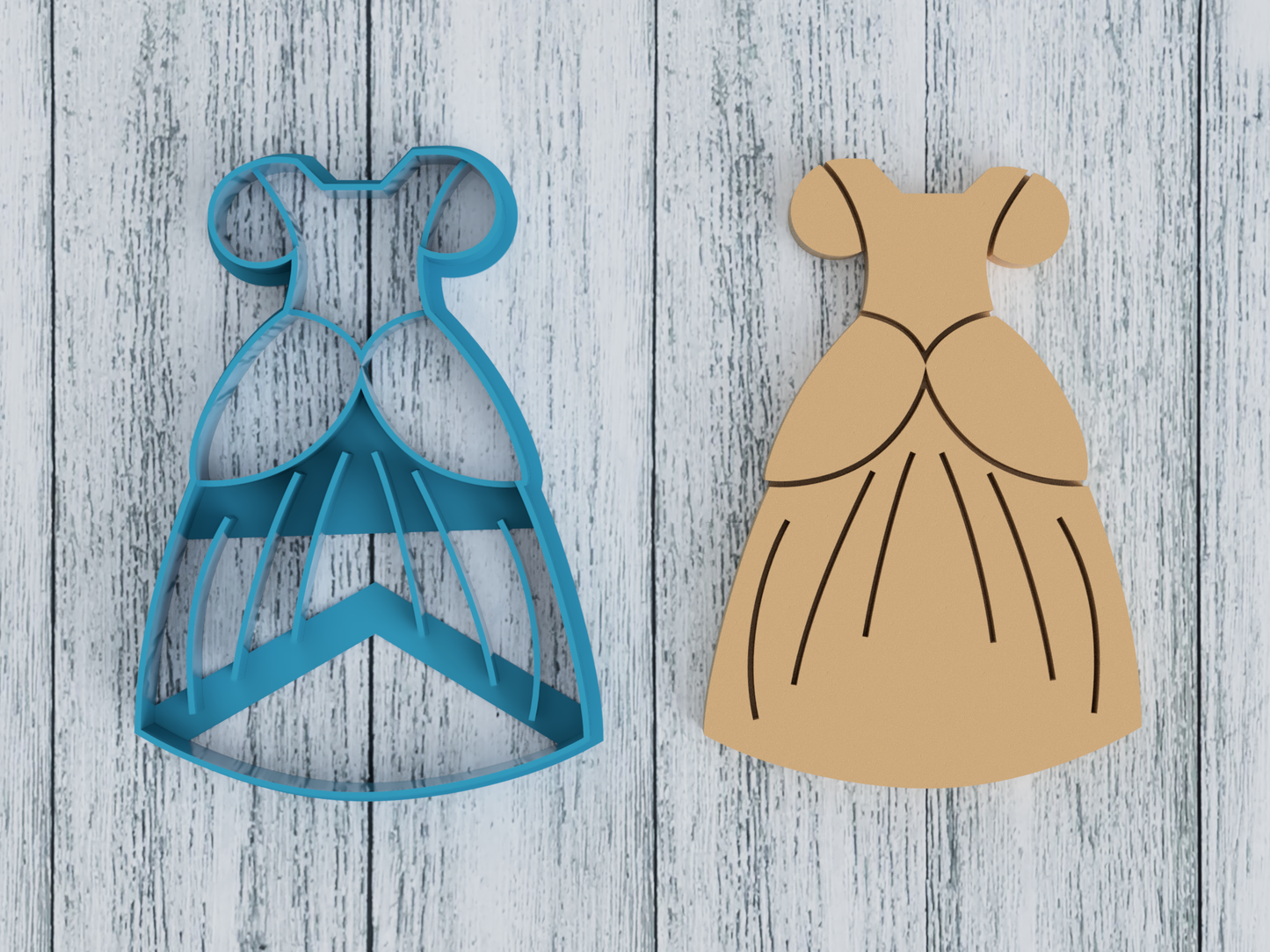 Ballroom Princess Dress - Cookie Cutter / Sugar Cookie / Fondant / Clay (1421)