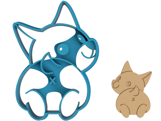 Corgi Butt - Corgi Looking Back - Cookie Cutter / Sugar Cookie / Fondant / Clay (0013)