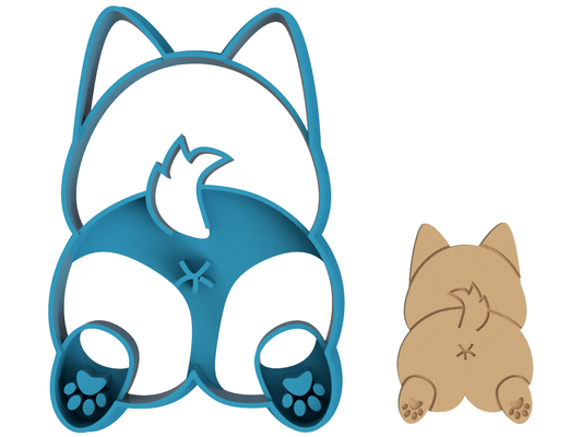 Corgi Butt with Feet - Cookie Cutter / Sugar Cookie / Fondant / Clay (0126)