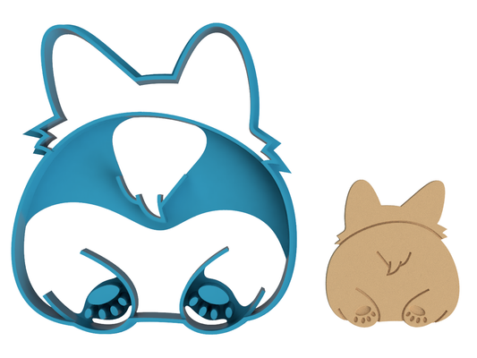 Corgi Butt with Tail - Cookie Cutter / Sugar Cookie / Fondant / Clay (0123)