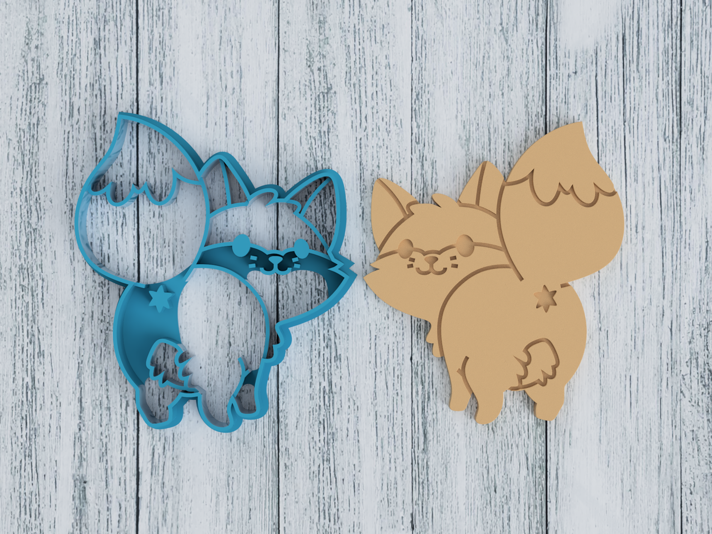 Cute Fox Baby - Cookie Cutter / Sugar Cookie / Fondant / Clay (0176)