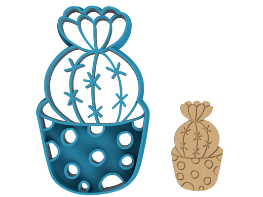 Cute Potted Cactus - Cookie Cutter / Sugar Cookie / Fondant / Clay (0068)