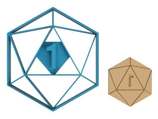 D20 Natural 1 Dice - Cookie Cutter / Sugar Cookie / Fondant / Clay (0086)