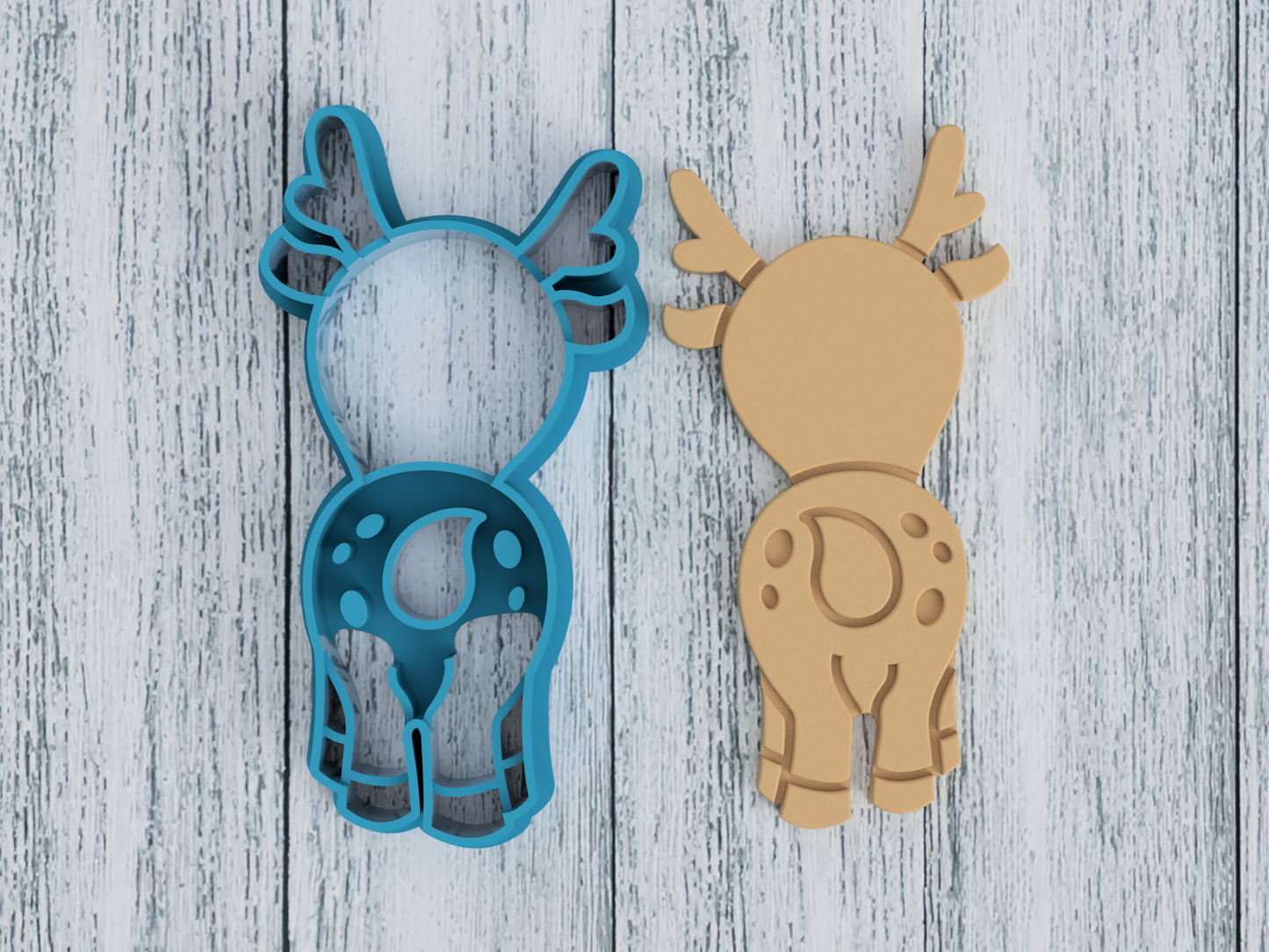 Cute Deer Butt - Christmas - Cookie Cutter / Sugar Cookie / Fondant / Clay (0134)