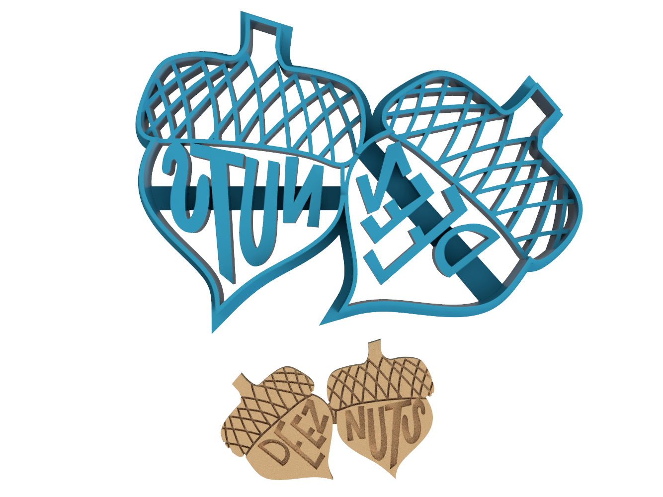 Deez Nuts Acorns - Cookie Cutter / Sugar Cookie / Fondant / Clay (0090)