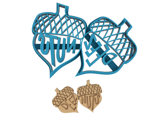 Deez Nuts Acorns - Cookie Cutter / Sugar Cookie / Fondant / Clay (0090)