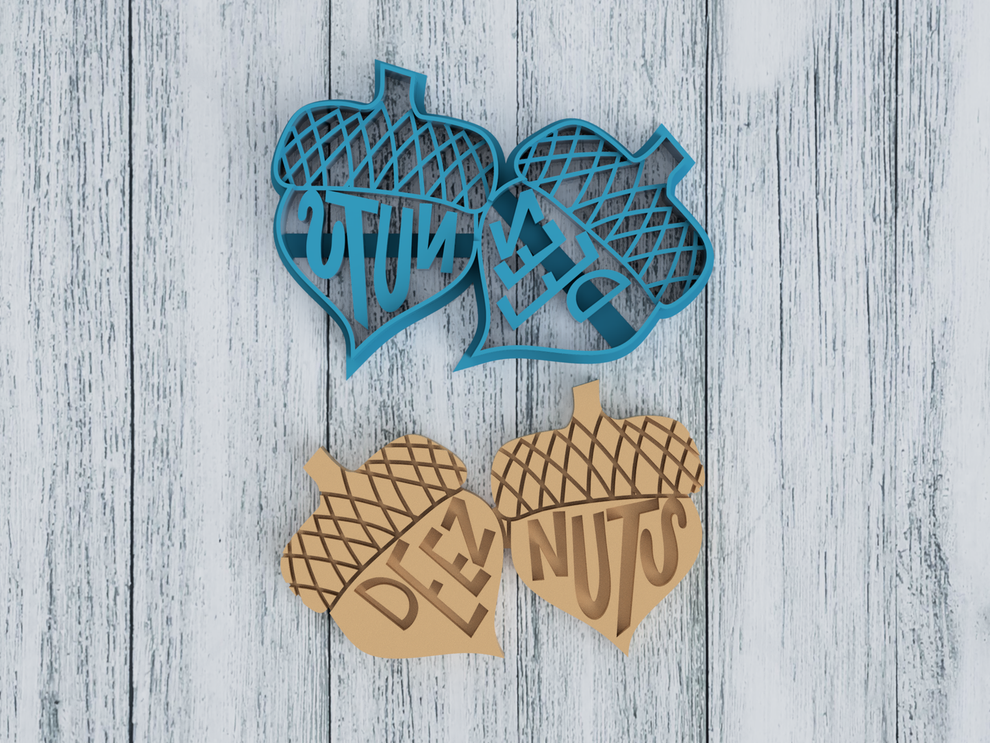 Deez Nuts Acorns - Cookie Cutter / Sugar Cookie / Fondant / Clay (0090)