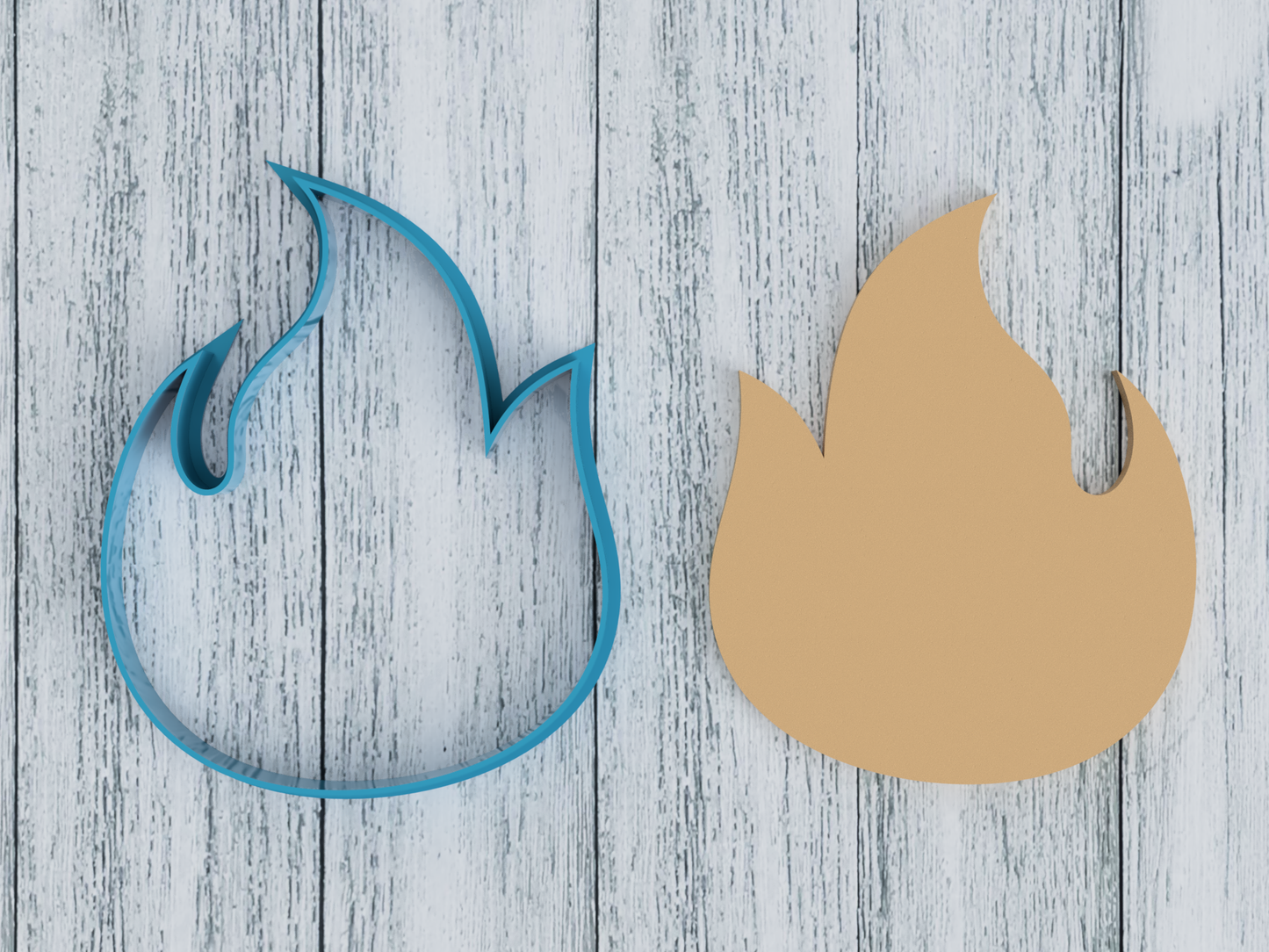 Fire - Flame Outline - Cookie Cutter / Sugar Cookie / Fondant / Clay (1200)