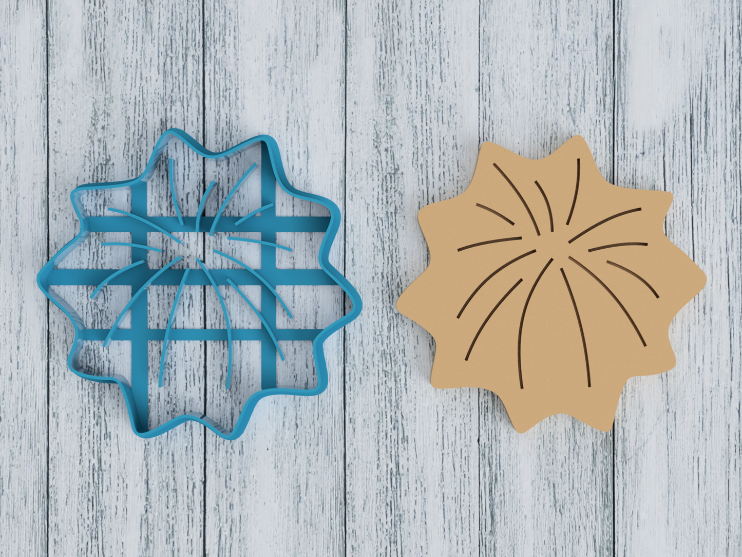 Fireworks Outline - Cookie Cutter / Sugar Cookie / Fondant / Clay (0258)