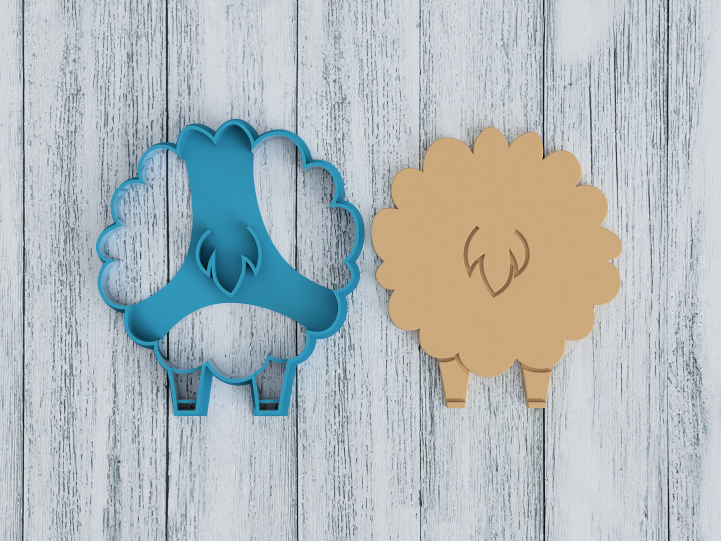 Fluffy Sheep Butt - Cookie Cutter / Sugar Cookie / Fondant / Clay (0161)