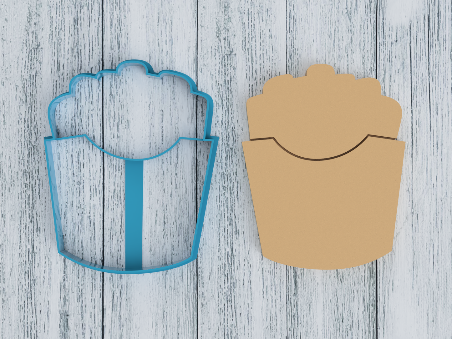 French Fries - Cookie Cutter / Sugar Cookie / Fondant / Clay (1159)