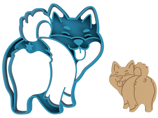 Happy Corgi Dog Butt - Cookie Cutter / Sugar Cookie / Fondant / Clay (0186)