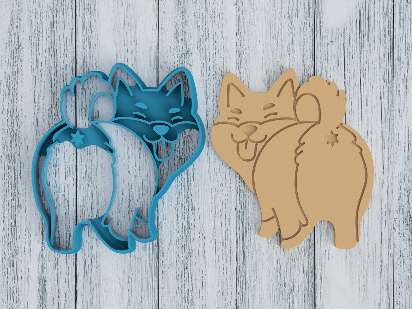 Happy Corgi Dog Butt - Cookie Cutter / Sugar Cookie / Fondant / Clay (0186)