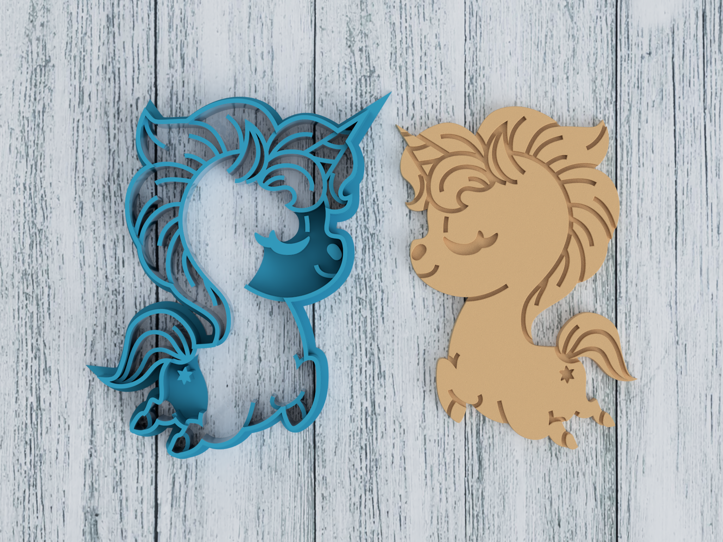 Happy Unicorn Butt - Cookie Cutter / Sugar Cookie / Fondant / Clay (0190)