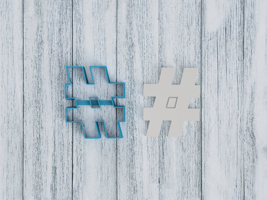 Hashtag Cookie Cutter / Sugar Cookie / Fondant / Clay (1316)