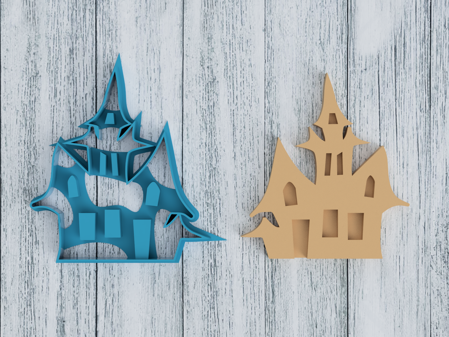 Haunted House - Halloween - Cookie Cutter / Sugar Cookie / Fondant / Clay (0035)