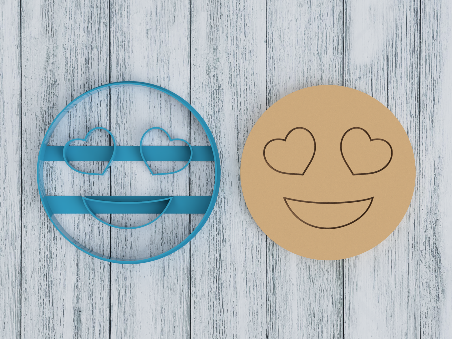 Heart Eyes Emoji - In Love Emoji - Cookie Cutter / Sugar Cookie / Fondant / Clay (0050)
