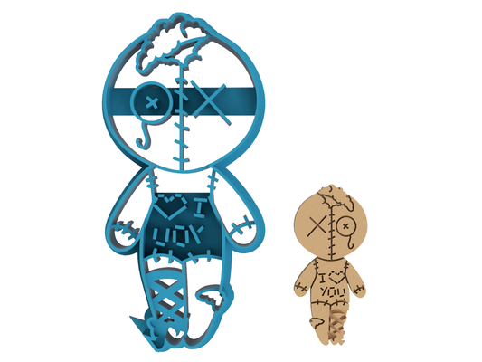I Love You Voodoo Doll - Cookie Cutter - Fondant - Sugar Cookies - Clay (1399)