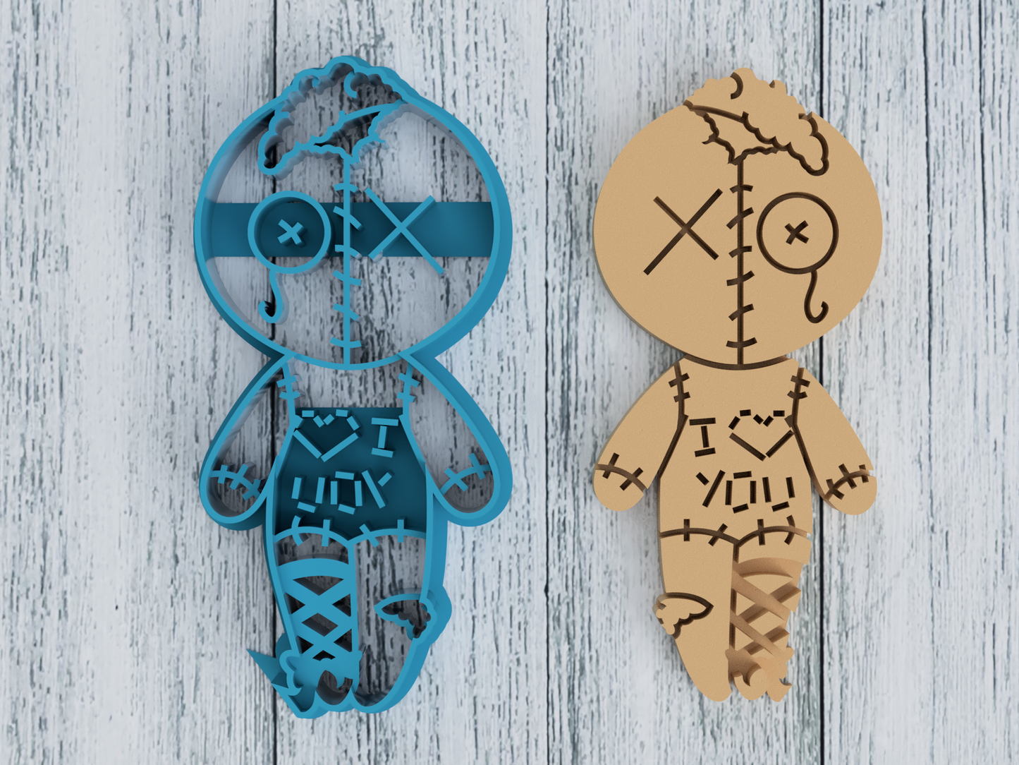 I Love You Voodoo Doll - Cookie Cutter - Fondant - Sugar Cookies - Clay (1399)
