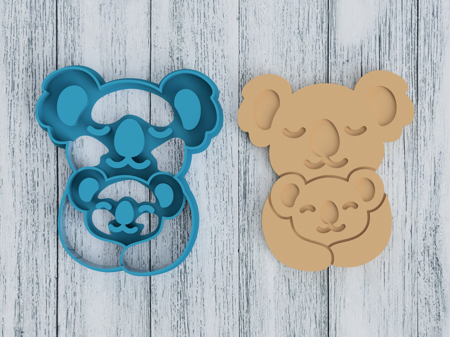 Koala Mom & Baby - Cookie Cutter / Sugar Cookie / Fondant / Clay (0071)
