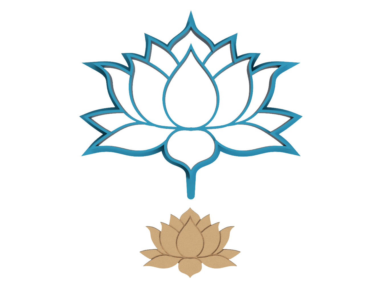 Lotus Flower - Cookie Cutter / Sugar Cookie / Fondant / Clay (0067)