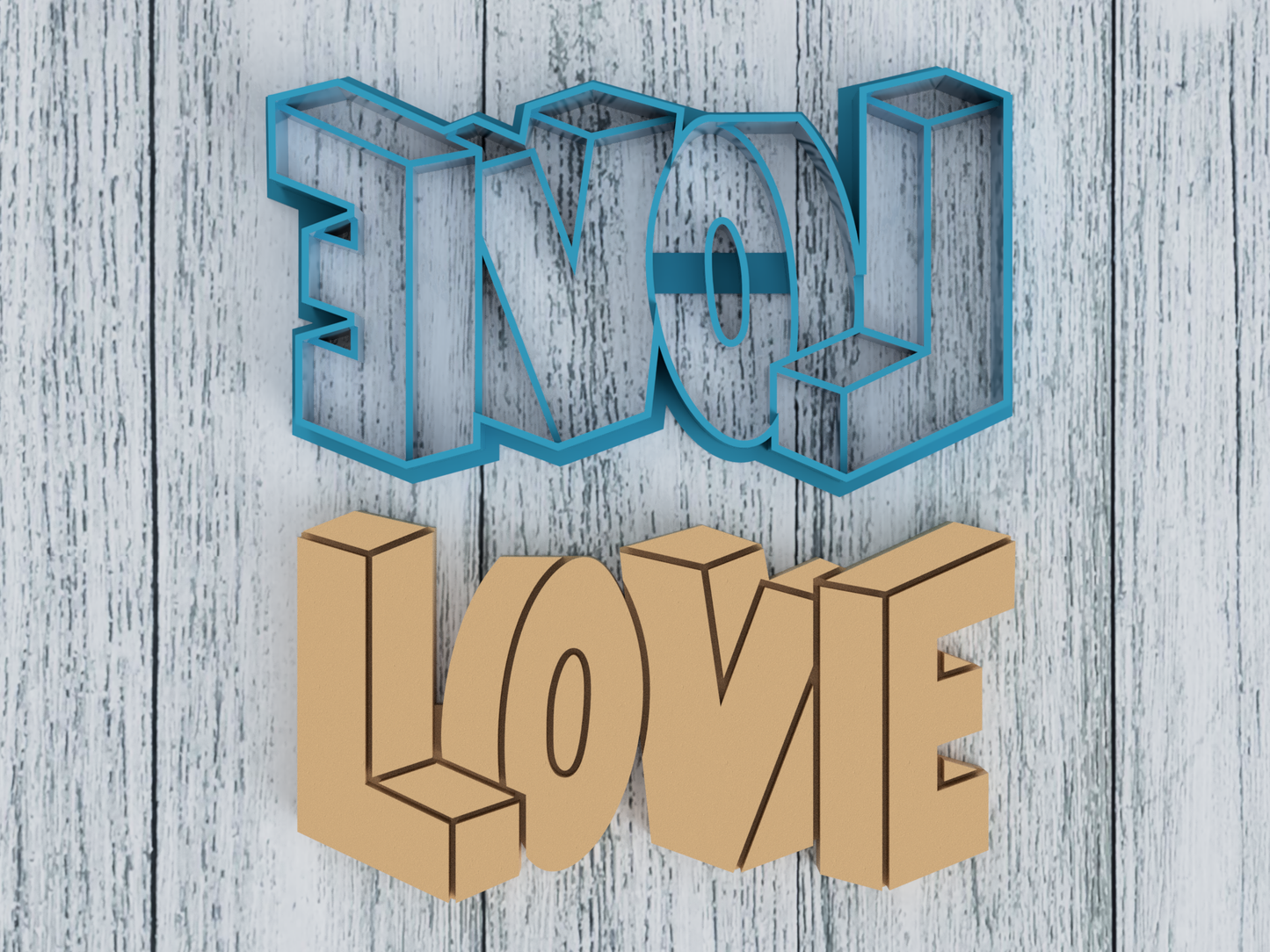 Love Blocked - Cookie Cutter / Sugar Cookie / Fondant / Clay (0066)