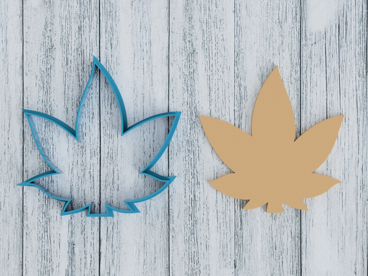 Marijuana Leaf Outline - Cookie Cutter / Sugar Cookie / Fondant / Clay (1066)