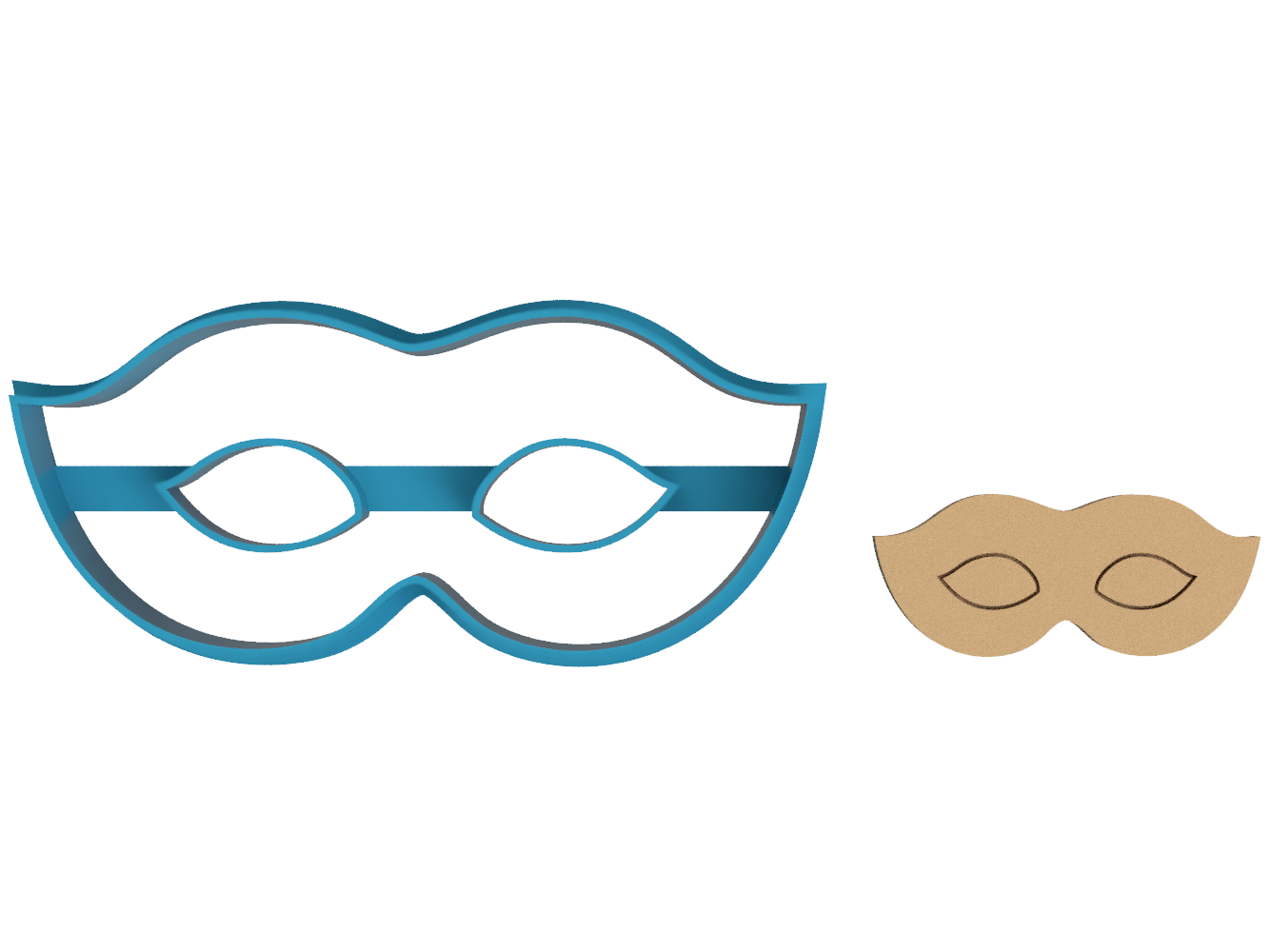 Masquerade Mask - Cookie Cutter / Sugar Cookie / Fondant / Clay (1452)