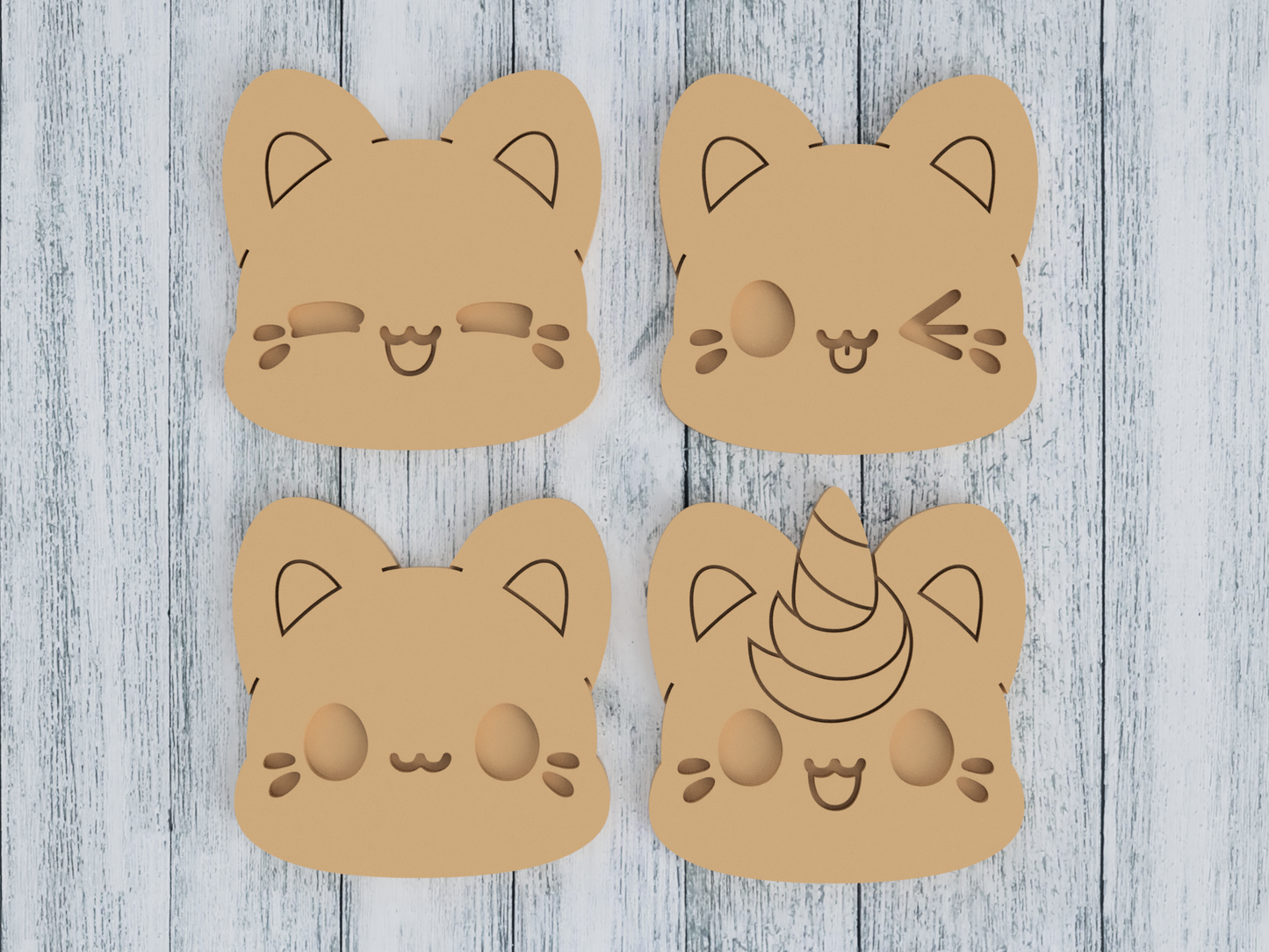 Meowchi Faces Set - Tasty Peach Studios - Cookie Cutter / Sugar Cookie / Fondant / Clay (1.4 1.5 1.6 1.7)