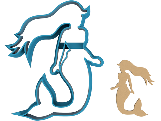 Mermaid Outline - Cookie Cutter / Sugar Cookie / Fondant / Clay (1414)