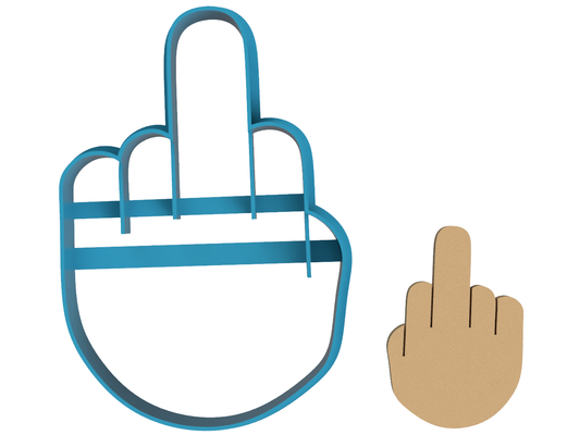 Middle Finger without Thumb - Cookie Cutter / Sugar Cookie / Fondant / Clay (1094)