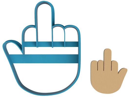 Middle Finger with Thumb - Cookie Cutter / Sugar Cookie / Fondant / Clay (1095)