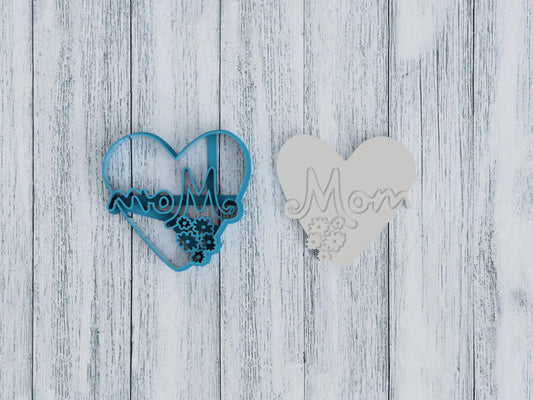Mom in Heart Cookie Cutter / Sugar Cookie / Fondant / Clay (1120)