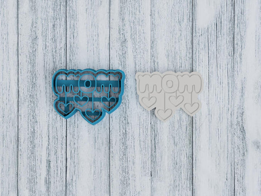 Mom with Hearts Cookie Cutter / Sugar Cookie / Fondant / Clay (1118)