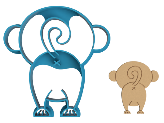 Monkey Butt - Cookie Cutter / Sugar Cookie / Fondant / Clay (0147)