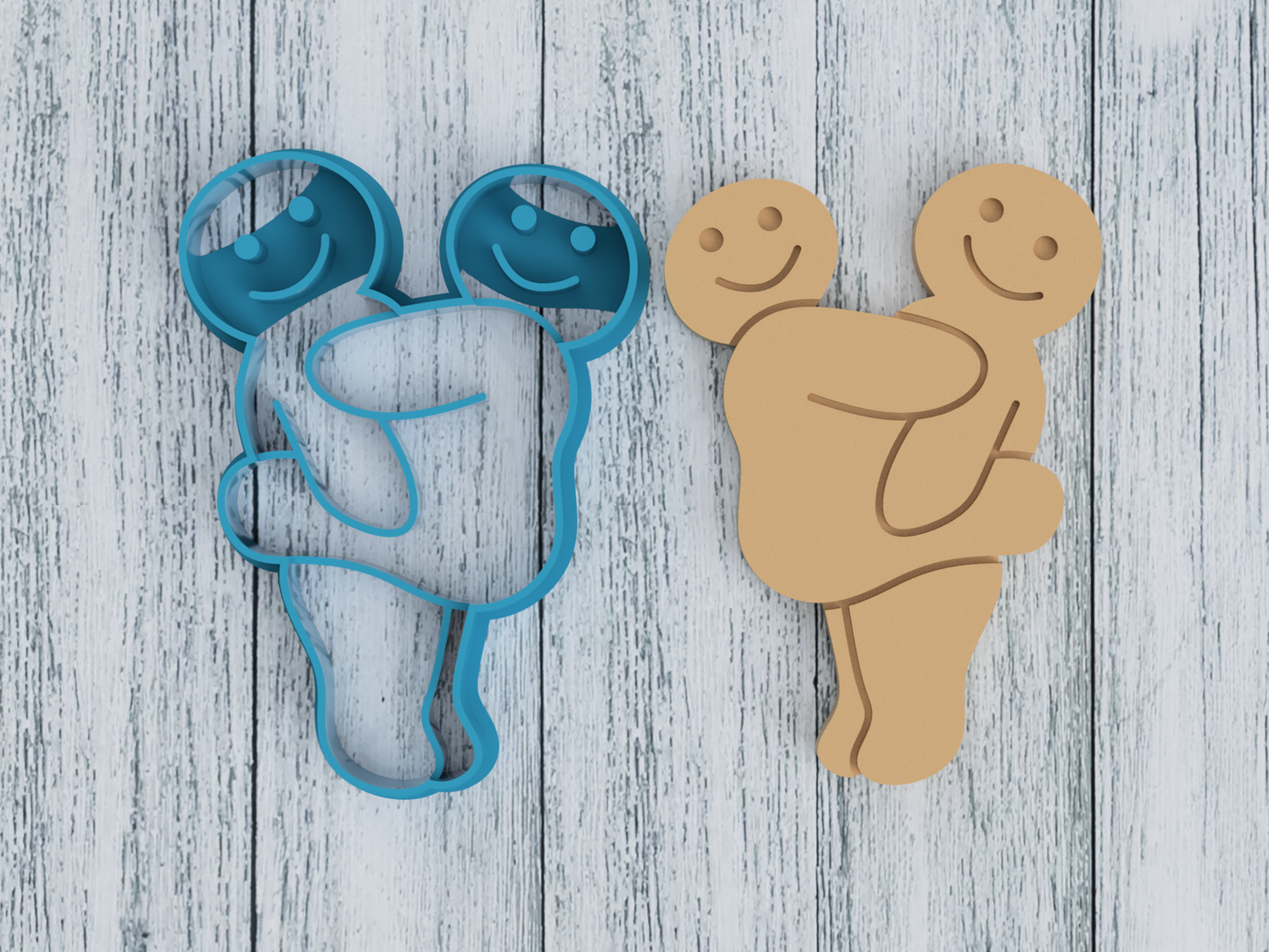 Naughty - Button Cartoon Upstanding Citizen - Cookie Cutter / Sugar Cookie / Fondant / Clay (0045)