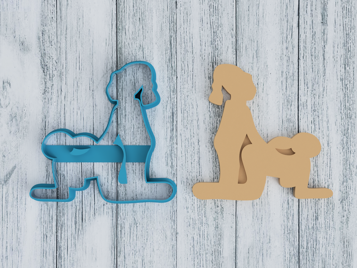 Naughty - Christmas Doggystyle - Cookie Cutter / Sugar Cookie / Fondant / Clay (0040)