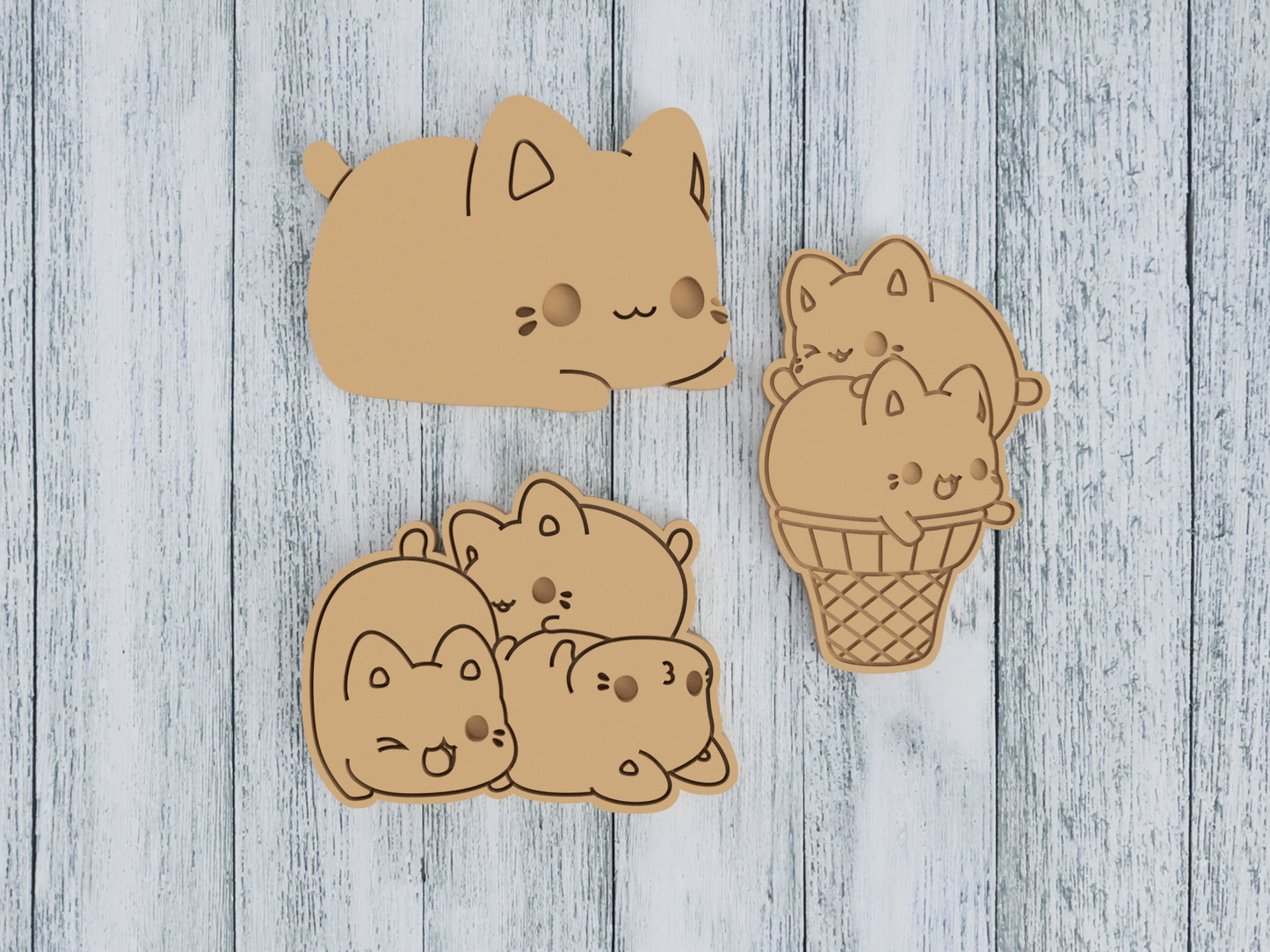 Original (OG) Meowchi Set - Tasty Peach Studios - Cookie Cutter / Sugar Cookie / Fondant / Clay (1.14 1.15 1.16)