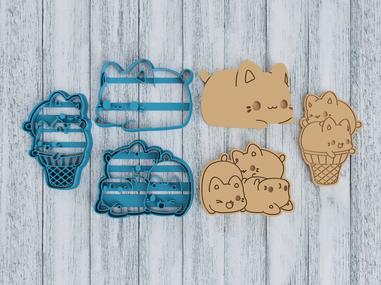 Original (OG) Meowchi Set - Tasty Peach Studios - Cookie Cutter / Sugar Cookie / Fondant / Clay (1.14 1.15 1.16)