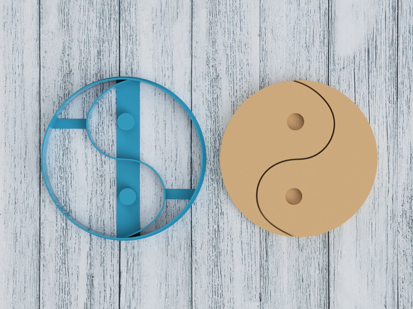 Yin Yang Symbol - Cookie Cutter / Sugar Cookie / Fondant / Clay (1085)