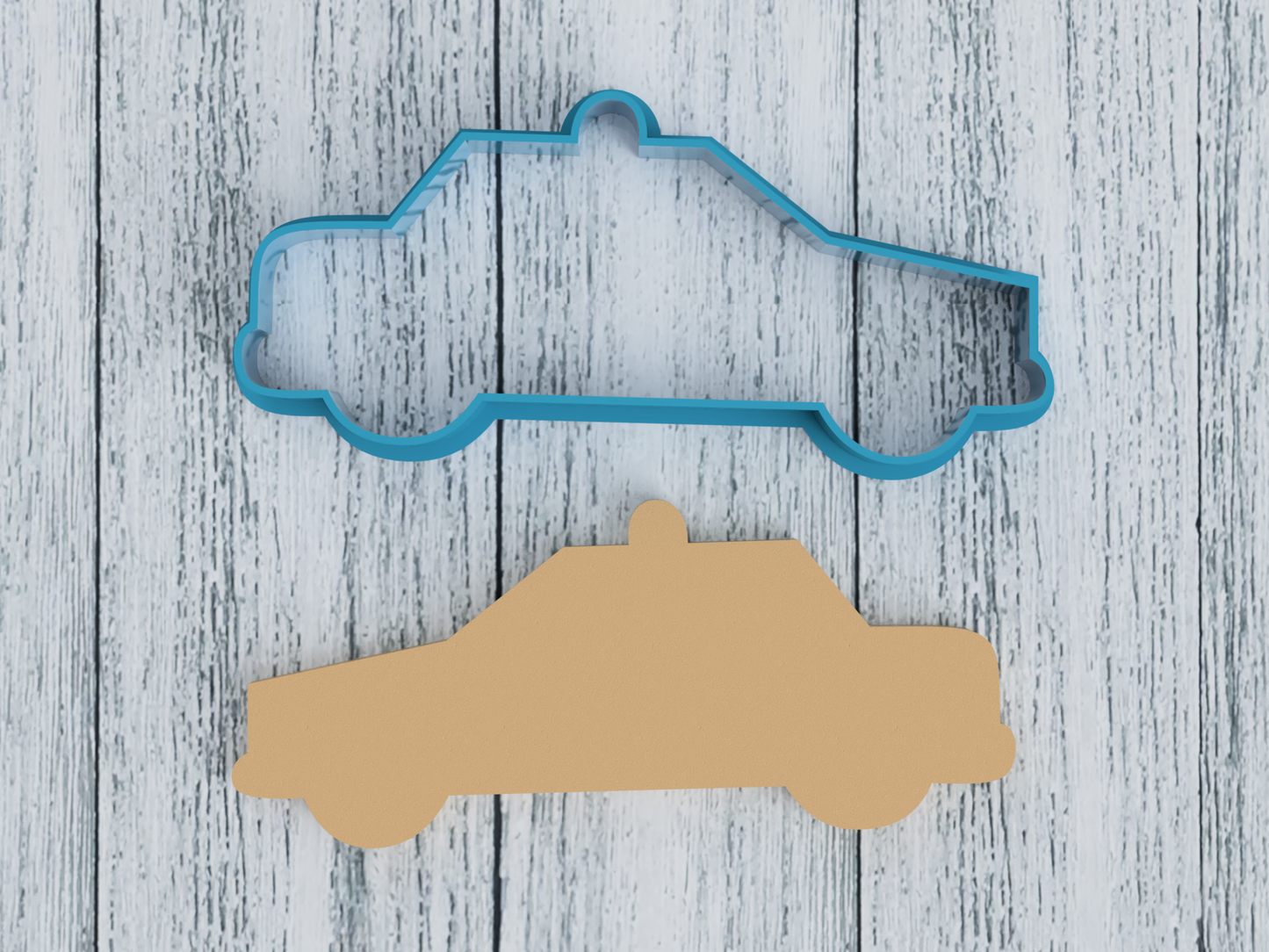 Police Car Outline - Cookie Cutter / Sugar Cookie / Fondant / Clay (1485)
