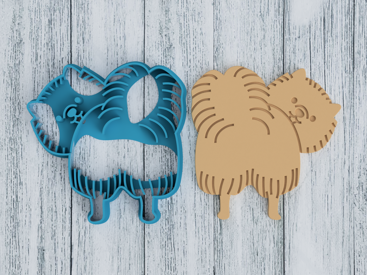 Pomeranian Dog Butt - Cookie Cutter / Sugar Cookie / Fondant / Clay (0121)