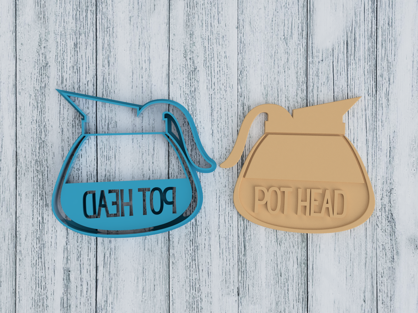 Pot Head Coffee Pot - Female - Cookie Cutter / Sugar Cookie / Fondant / Clay (0136)