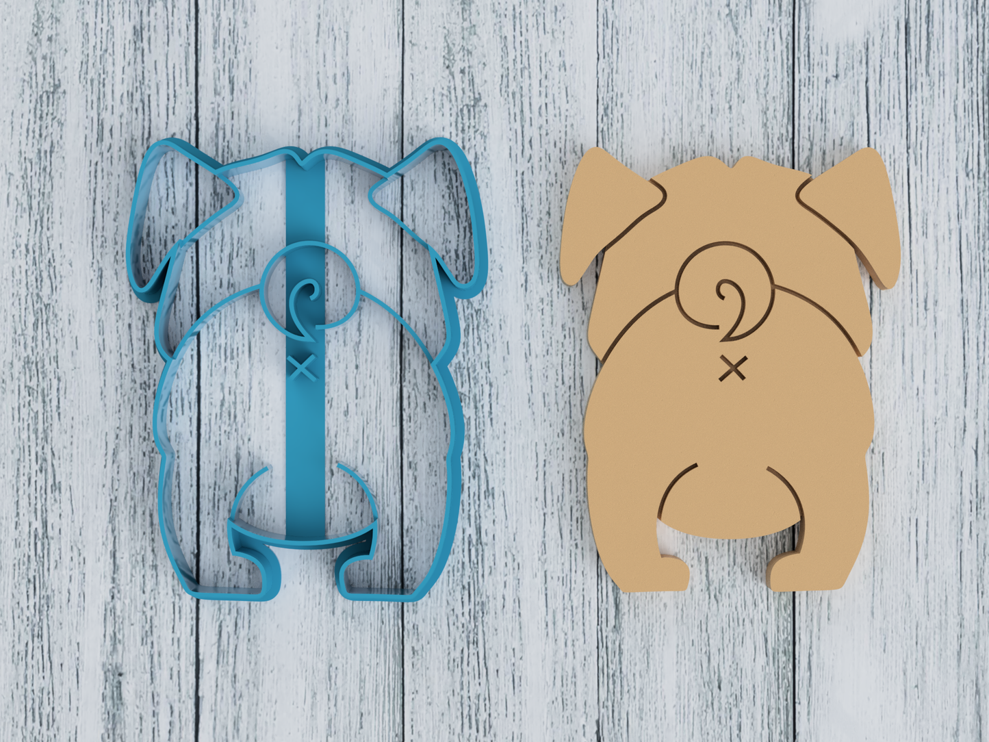 Pug with Feet Butt - Cookie Cutter / Sugar Cookie / Fondant / Clay (0142)
