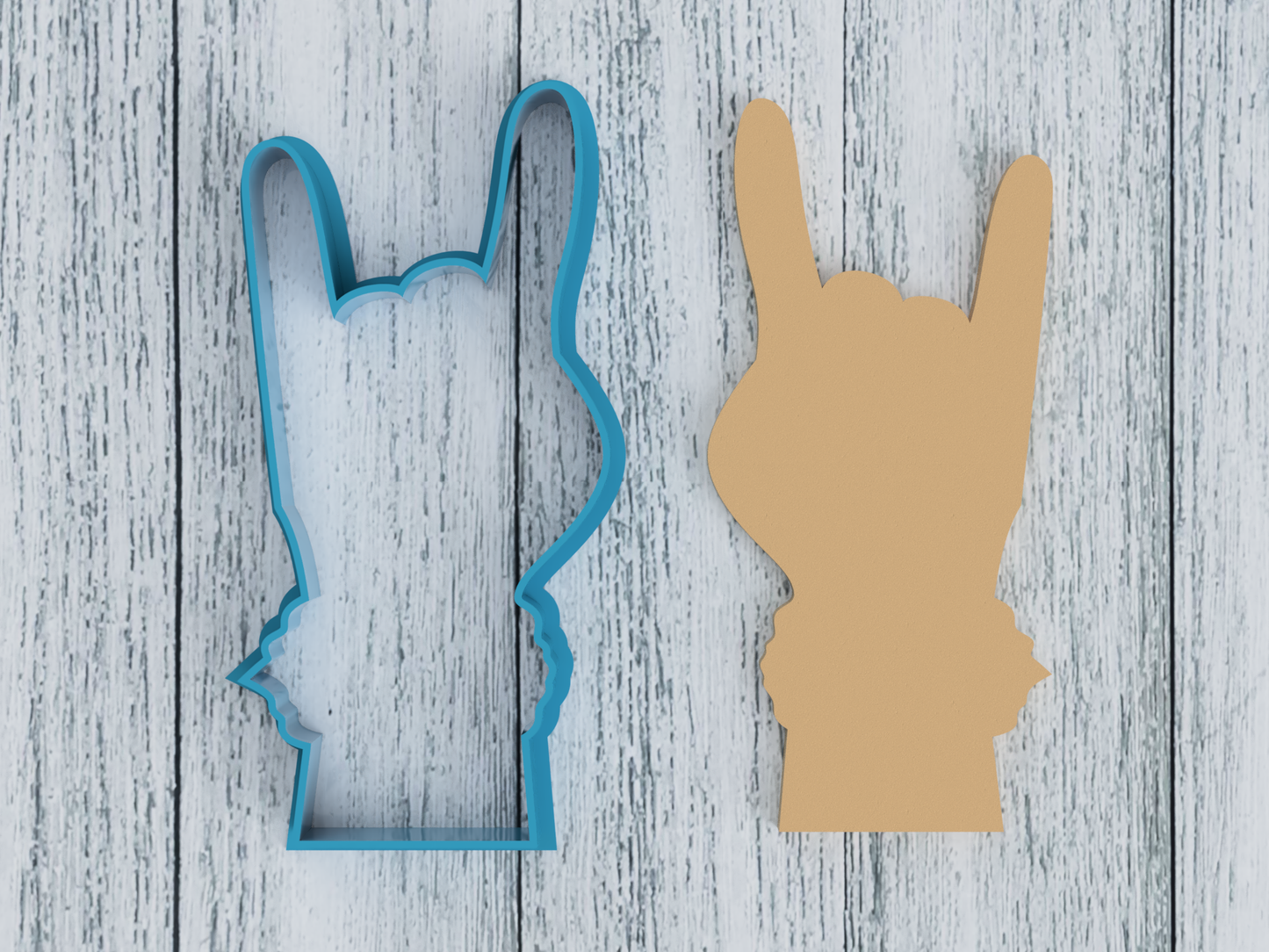 Rock On Hand - Cookie Cutter / Sugar Cookie / Fondant / Clay (1061)