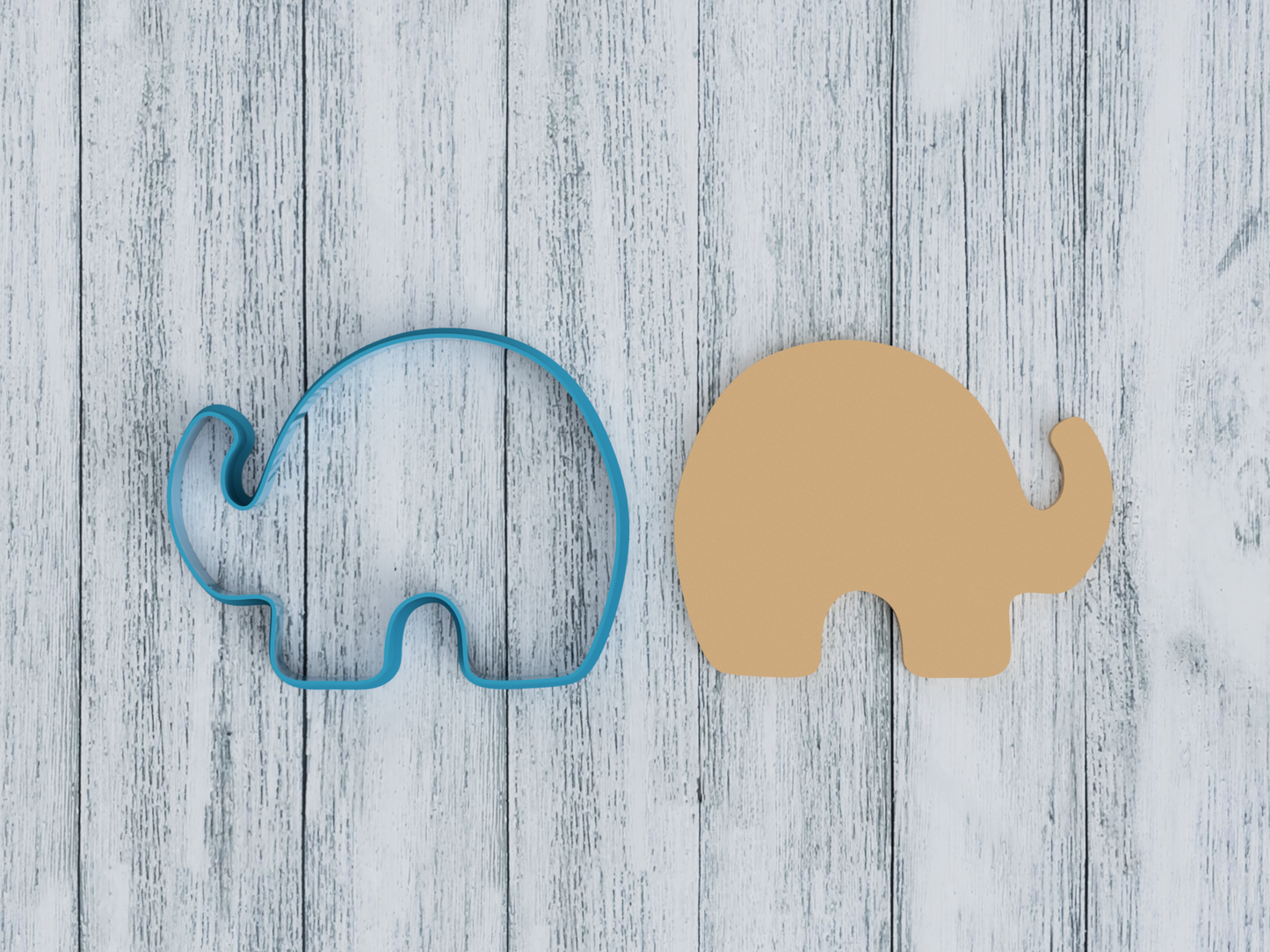 Round Elephant Outline - Cookie Cutter / Sugar Cookie / Fondant / Clay (1211)