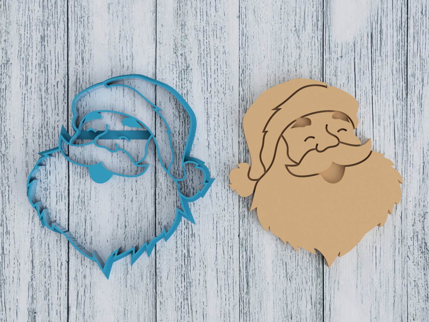 Santa Face - Cookie Cutter / Sugar Cookie / Fondant / Clay (1477)