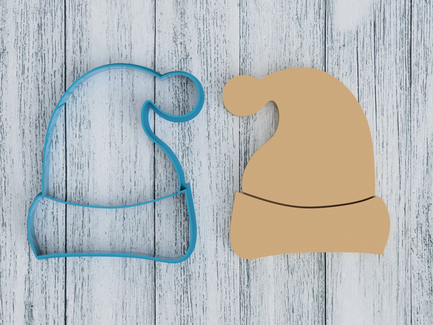 Santa Hat - Cookie Cutter / Sugar Cookie / Fondant / Clay (1359)